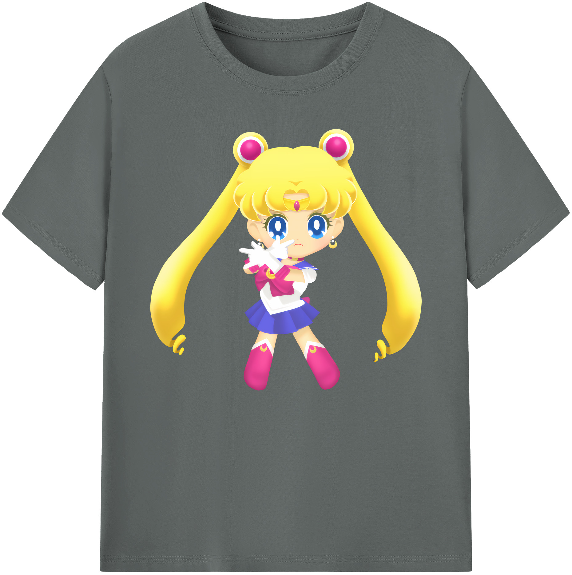 （画像用） 美少女戦士セーラームーン 月野 うさぎ つきの うさぎ Sailor Moon Tsukino Usagi 綿100％ メンズ半袖Tシャツ｜肌触りやわらか＆通気性